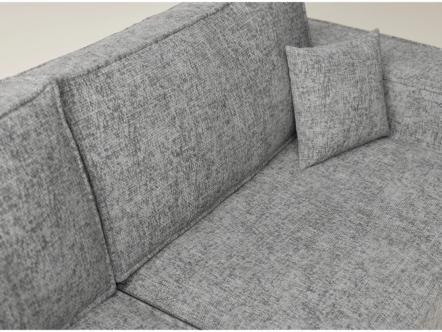 Canapé d'angle gauche avec fonction lit en tissu chenille gris TONGA