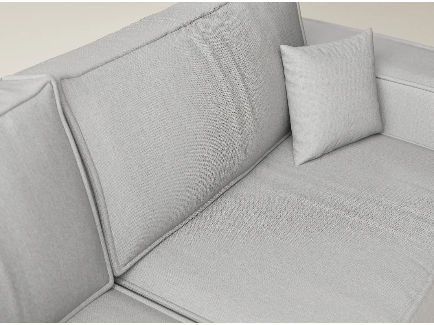 Canapé d'angle gauche avec fonction lit en tissu tressé beige gris TONGA