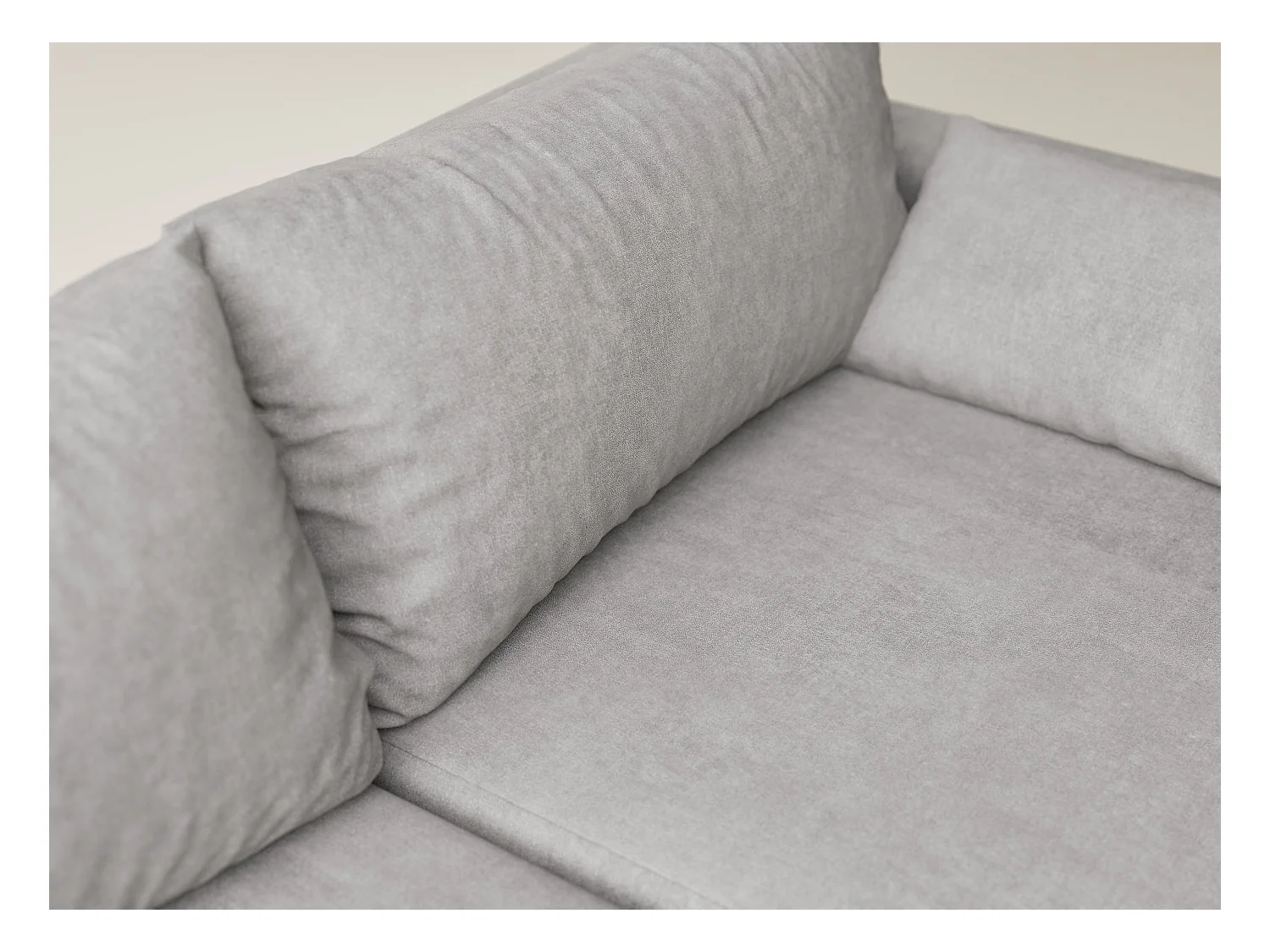 Canapé d'angle gauche avec fonction lit en tissu chenille beige gris LEON