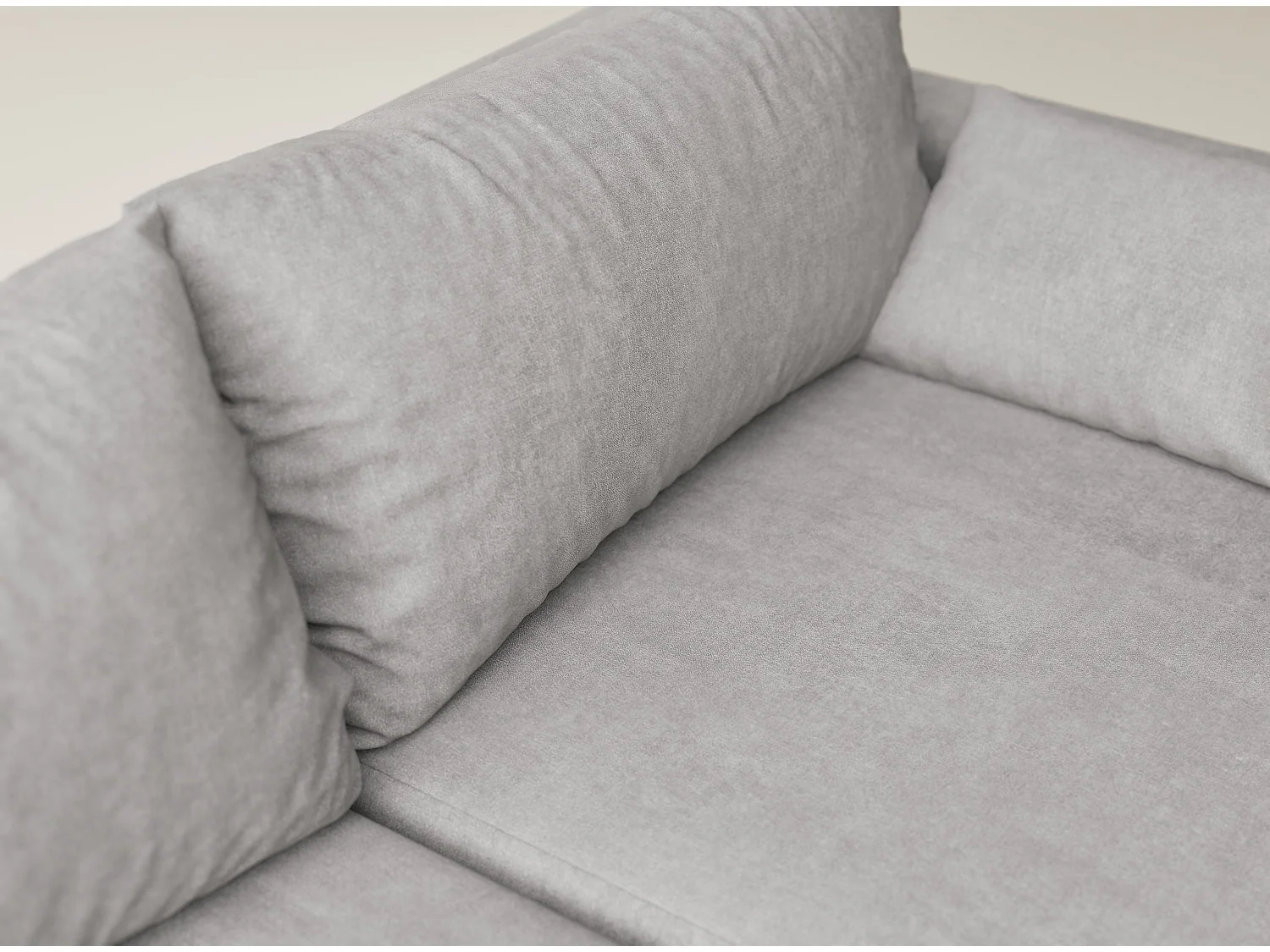 Canapé d'angle gauche avec fonction lit en tissu chenille beige gris LEON