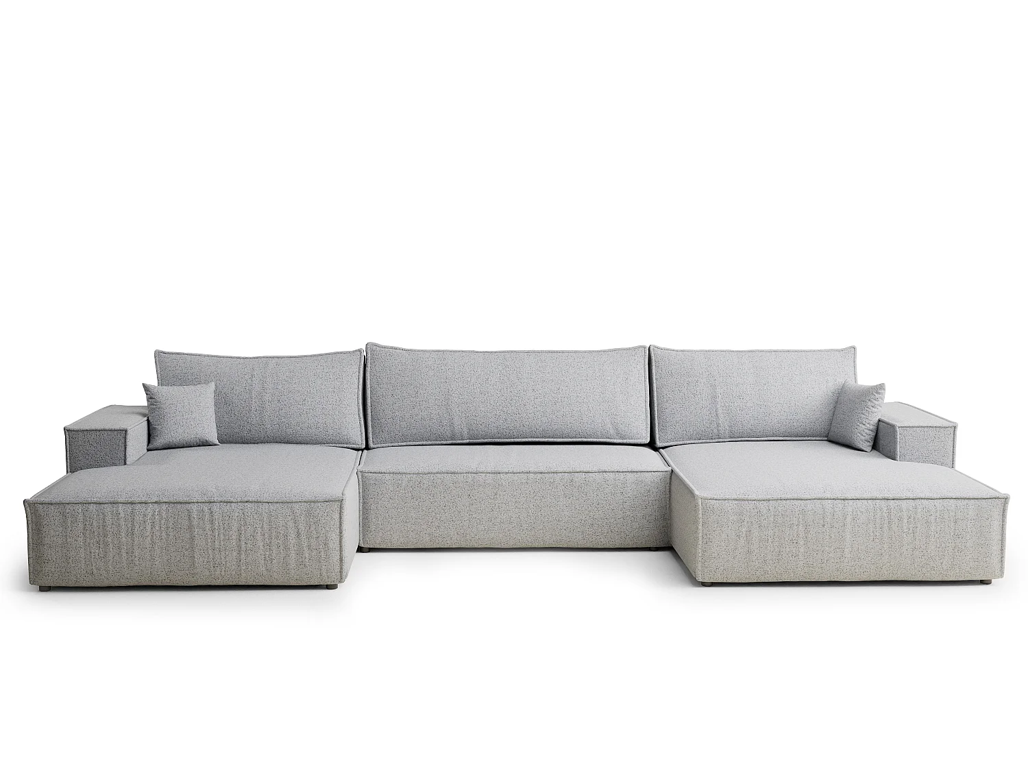 Panorama-Ecksofa mit Schlaffunktion - aus Webstoff - grau  - KYOTO