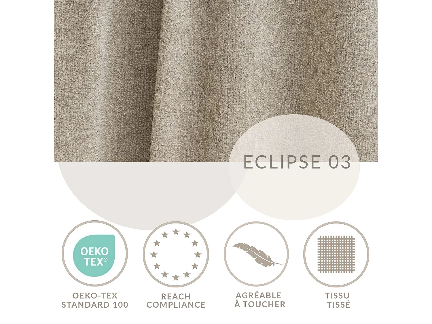 Canapé d'angle droit avec fonction lit en tissu chenille beige TONGA