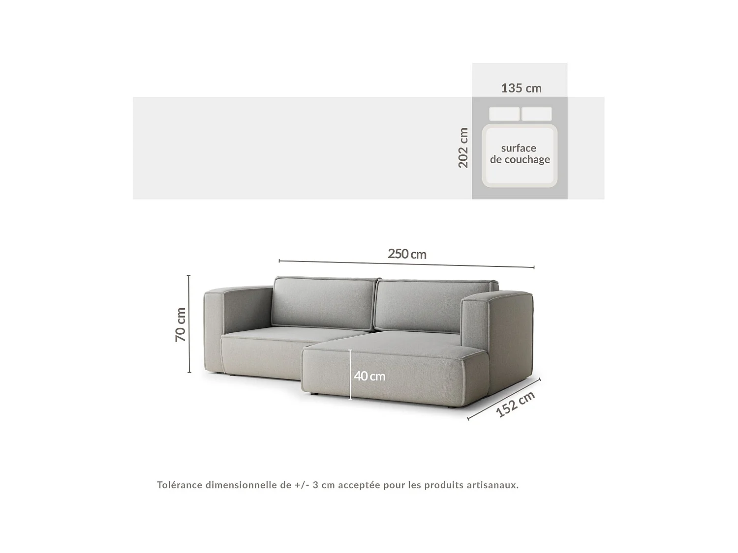 Canapé d'angle droit avec fonction lit en tissu tressé beige VELTO