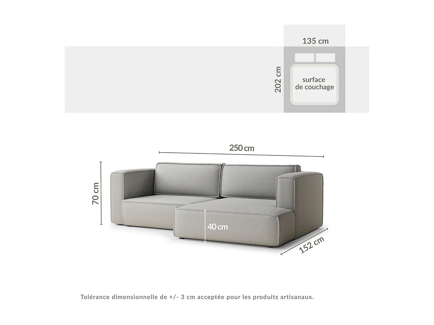 Canapé d'angle droit avec fonction lit en tissu tressé beige VELTO