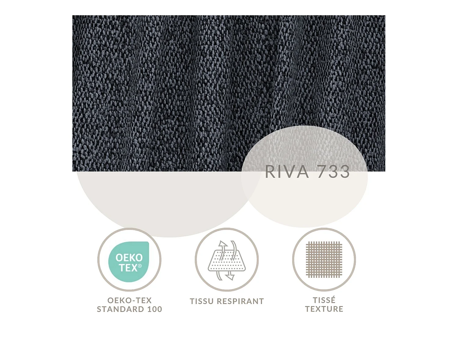 Canapé d'angle gauche avec fonction lit en tissu tressé bleu gris VELTO