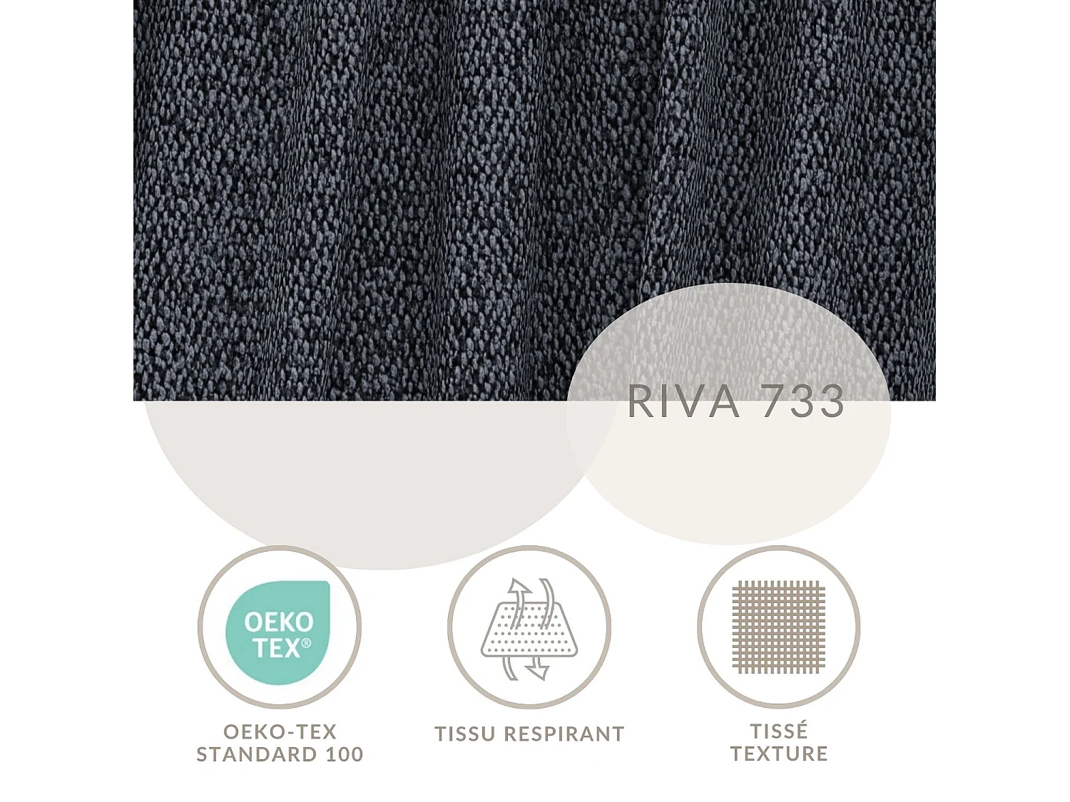 Canapé d'angle gauche avec fonction lit en tissu tressé bleu gris VELTO