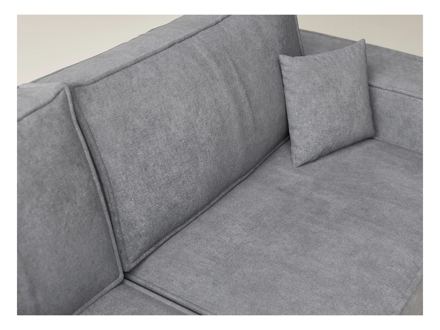 Canapé d'angle gauche avec fonction lit en tissu chenille gris TONGA