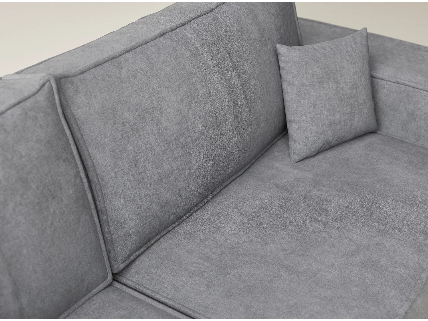Canapé d'angle gauche avec fonction lit en tissu chenille gris TONGA