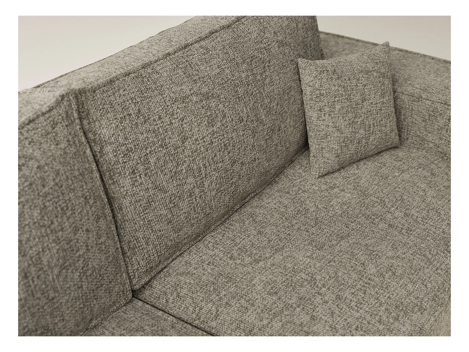 Canapé d'angle gauche avec fonction lit en tissu chenille taupe TONGA