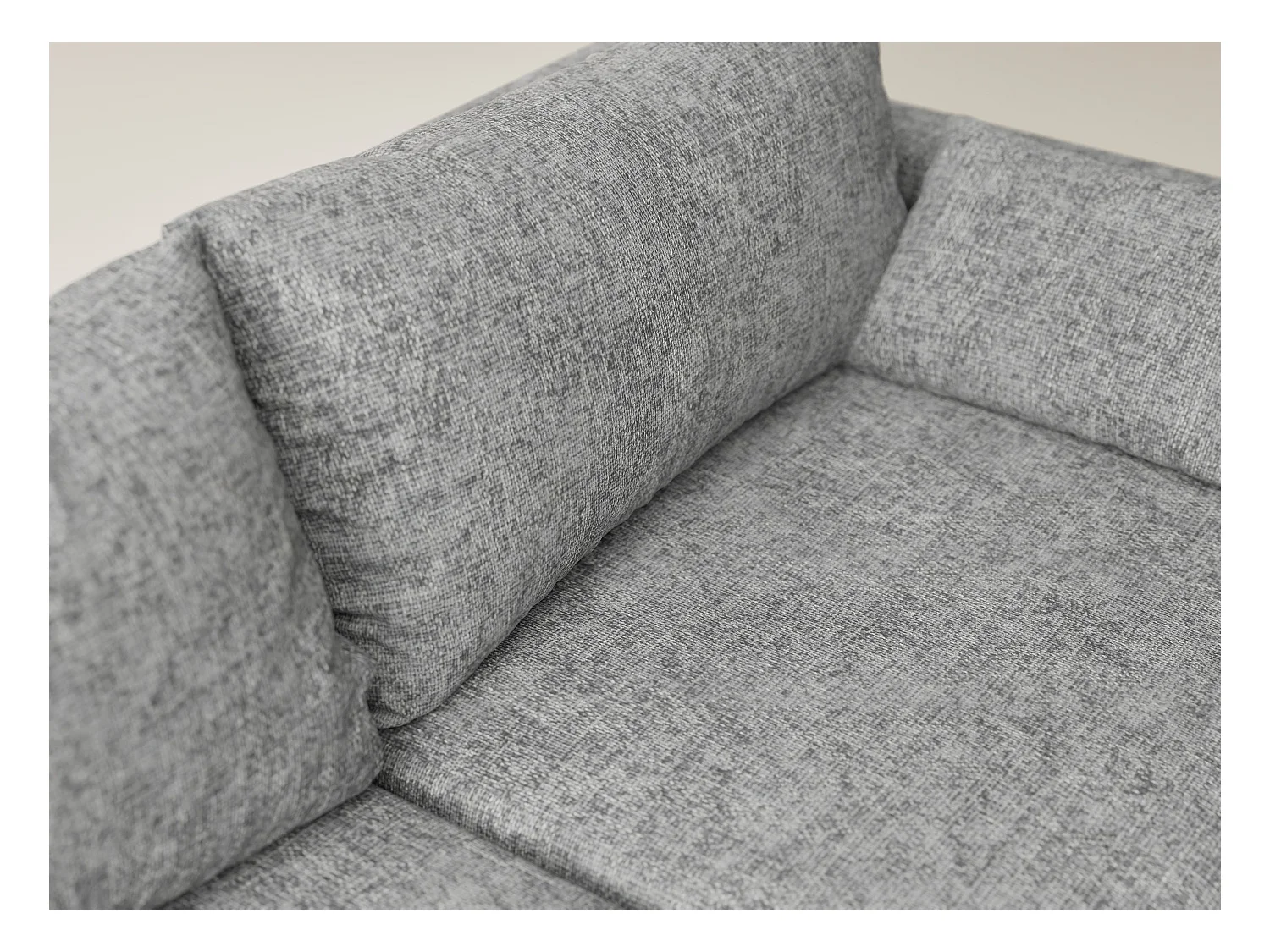 Canapé d'angle gauche avec fonction lit en tissu chenille gris LEON