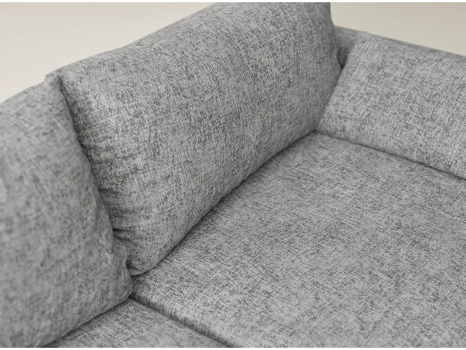 Canapé d'angle gauche avec fonction lit en tissu chenille gris LEON