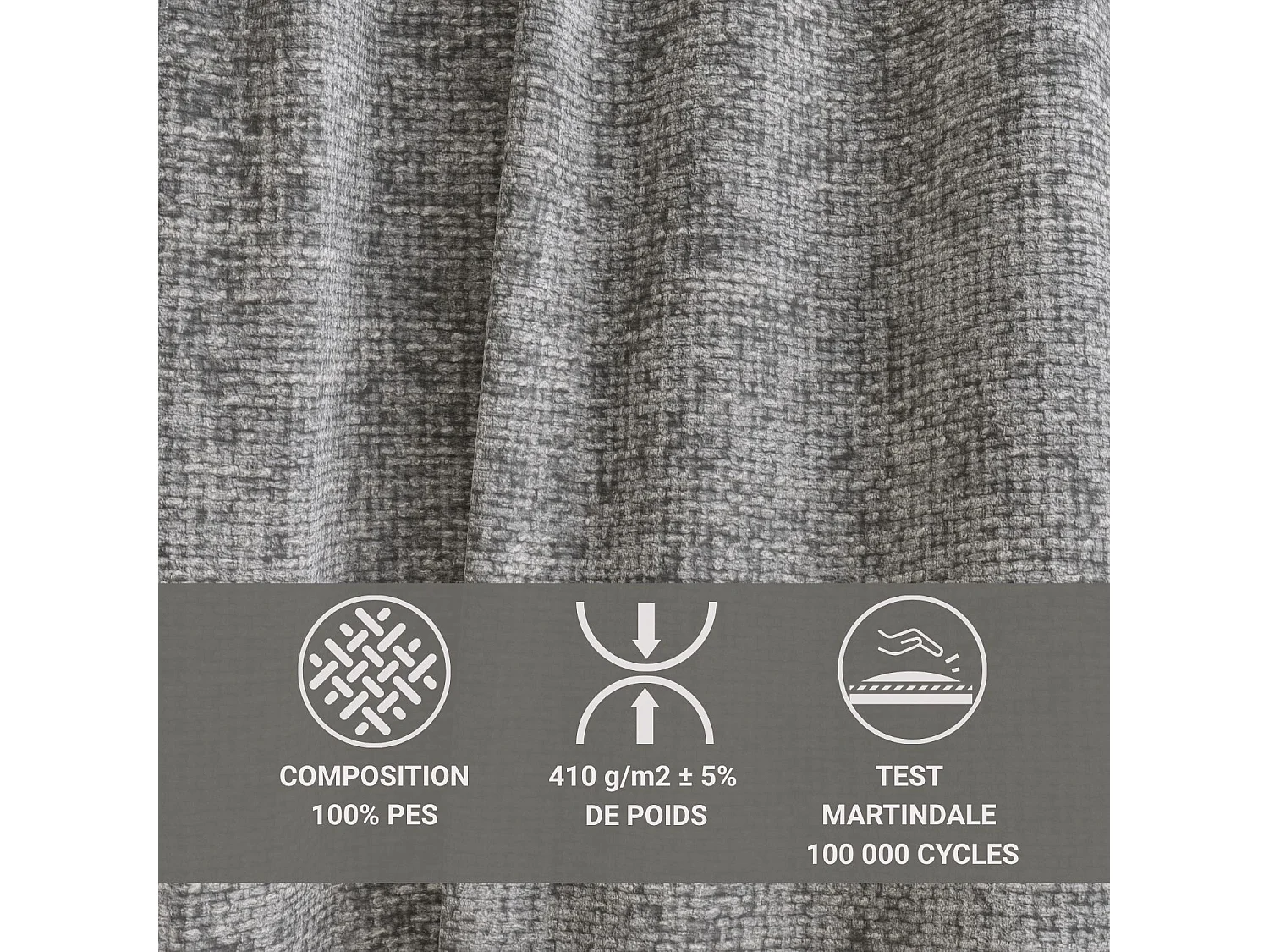 Canapé d'angle gauche avec fonction lit en tissu chenille gris LEON