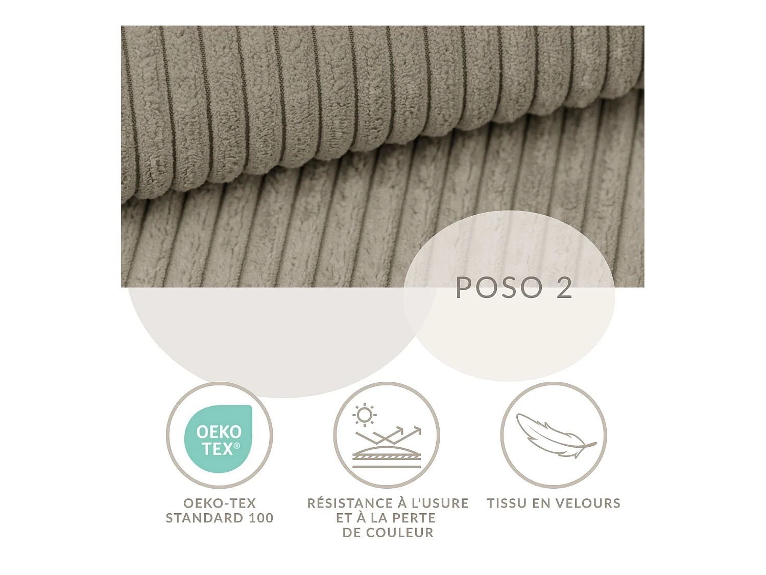 Ecksofa mit Schlaffunktion - Ecke Rechts - 3-Sitzer - Samtstoff - dunkelbeige - LEON