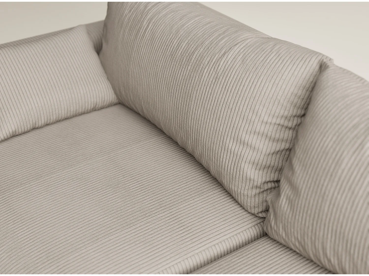 Canapé d'angle droit avec fonction lit en velours beige foncé LEON