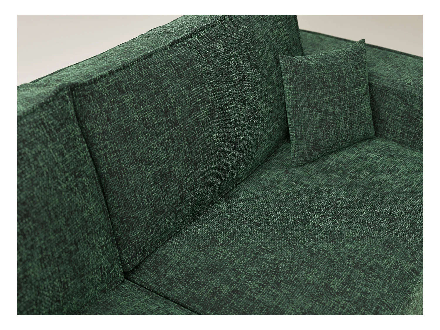 Canapé d'angle gauche avec fonction lit en tissu chenille vert foncé TONGA