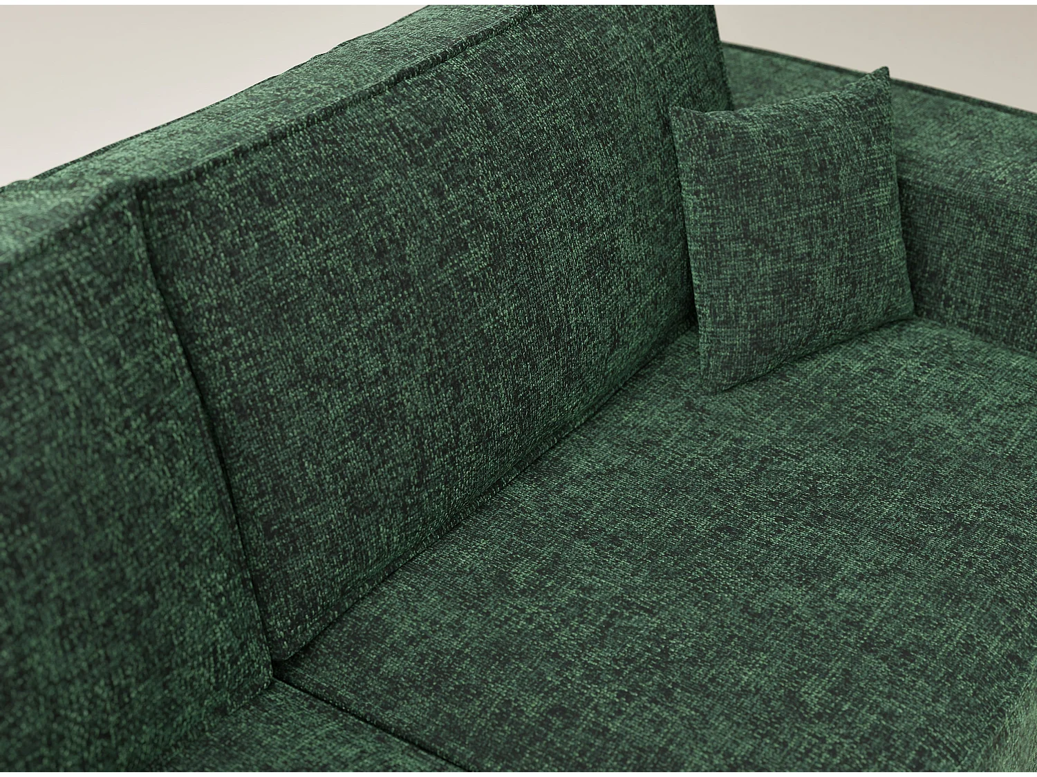 Canapé d'angle gauche avec fonction lit en tissu chenille vert foncé TONGA