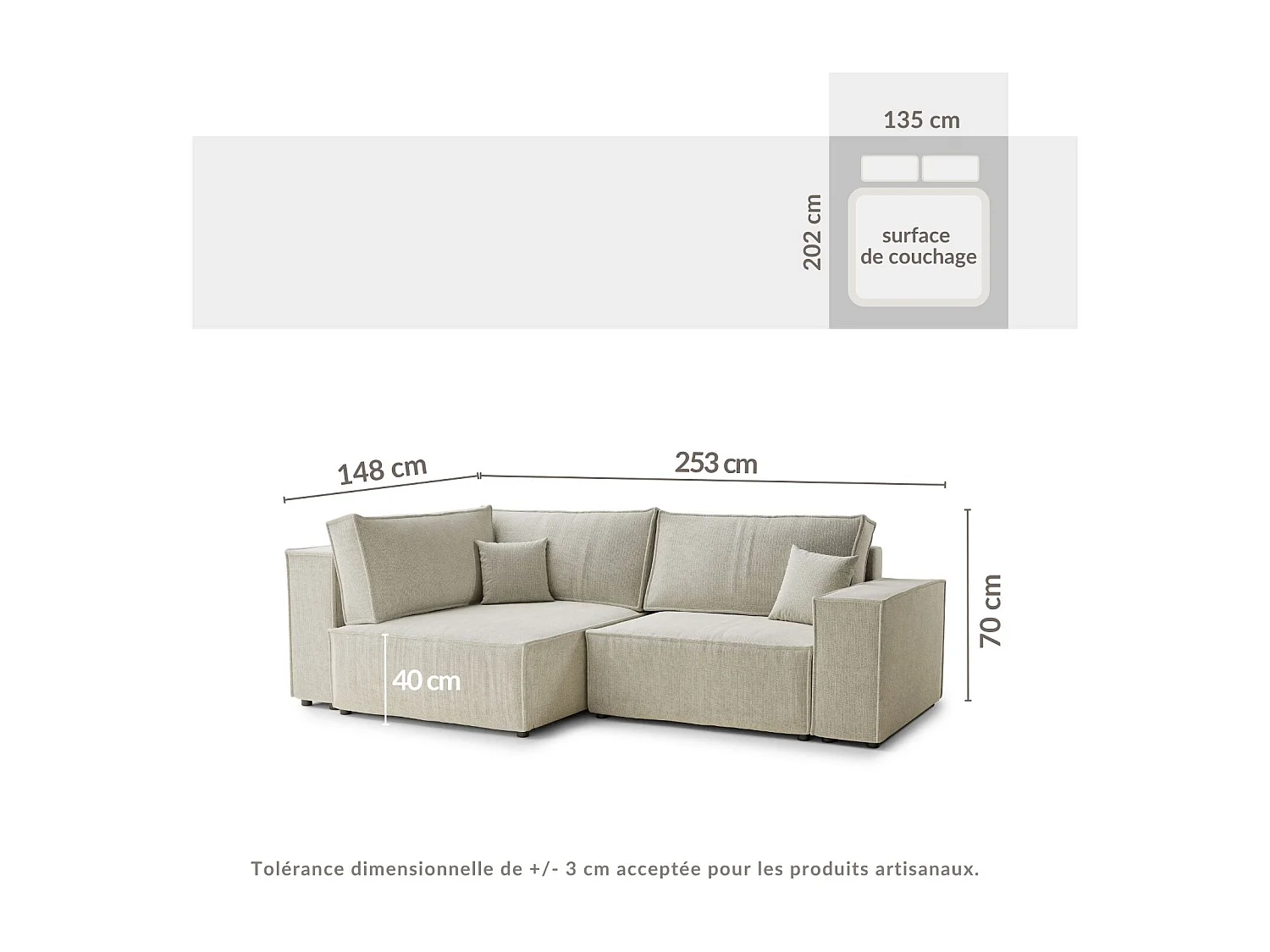 Canapé d'angle gauche avec fonction lit en tissu chenille vert foncé TONGA