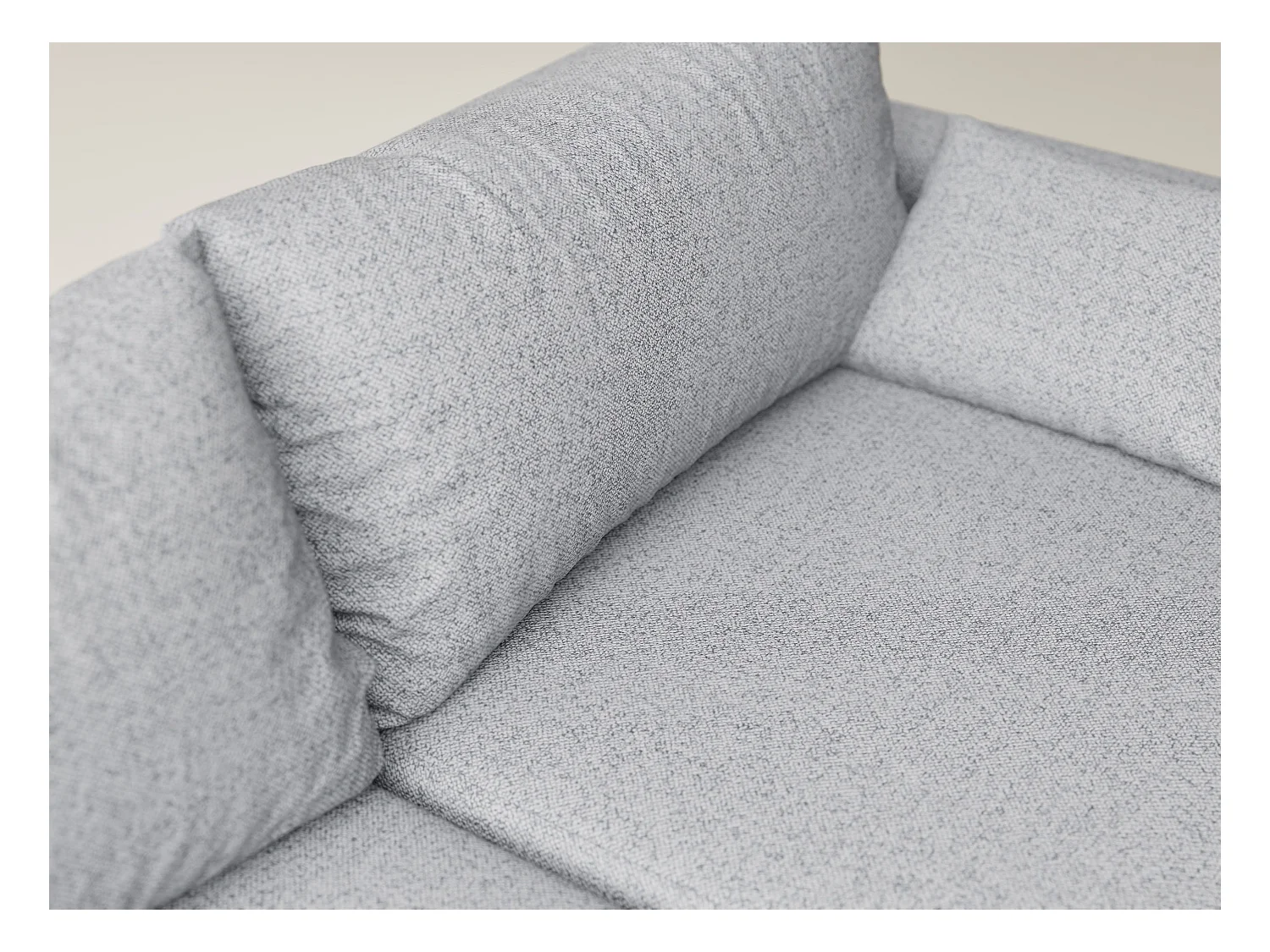 Canapé d'angle gauche avec fonction lit en tissu tressé gris clair LEON