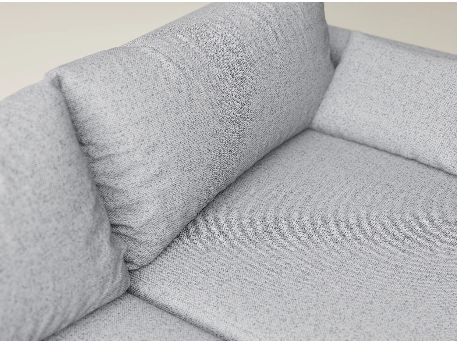 Canapé d'angle gauche avec fonction lit en tissu tressé gris clair LEON