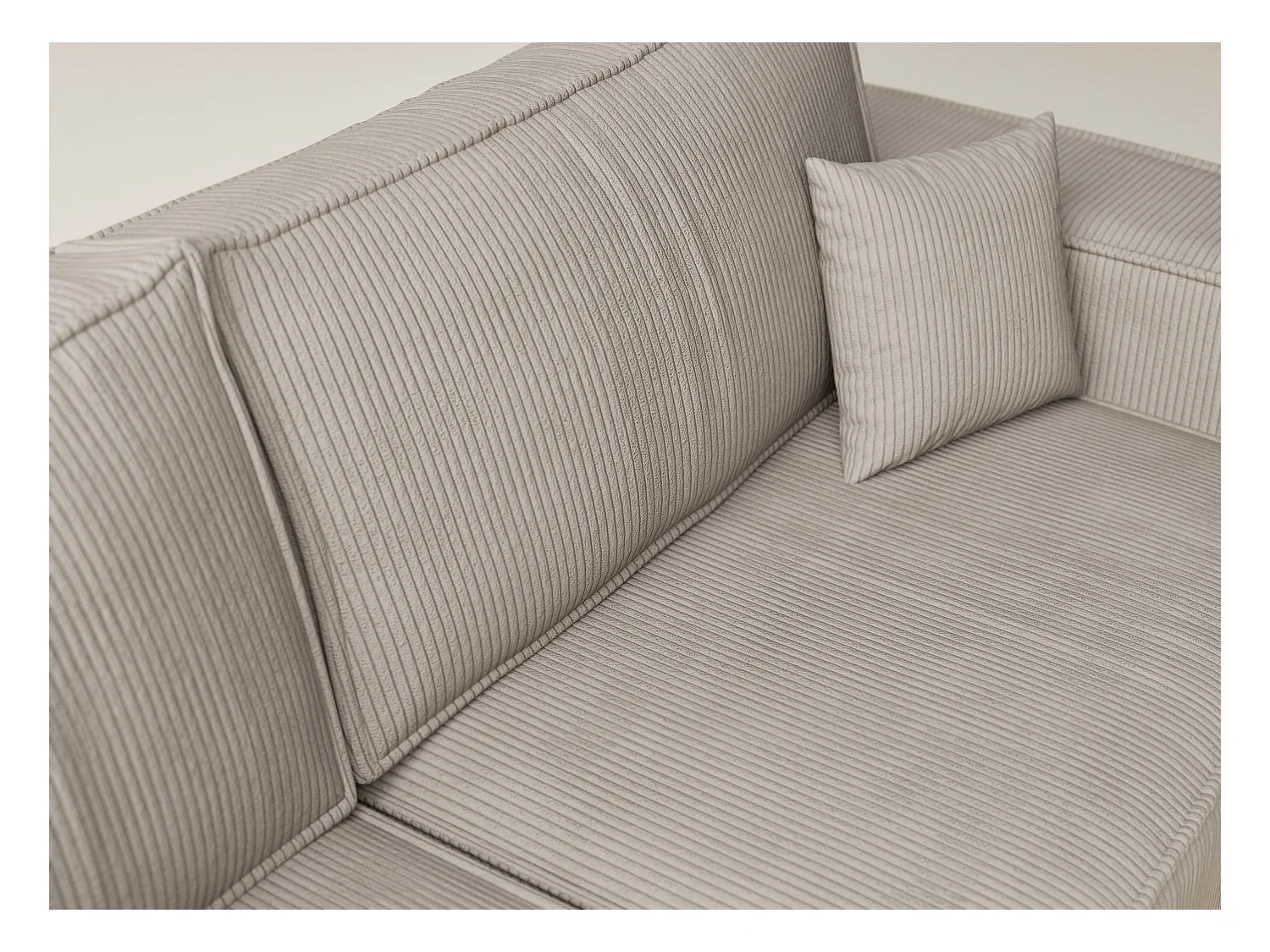 Canapé d'angle gauche avec fonction lit en velours beige foncé TONGA