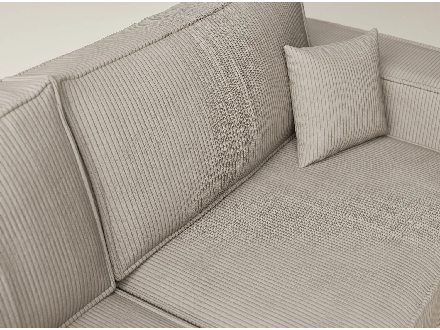 Canapé d'angle gauche avec fonction lit en velours beige foncé TONGA