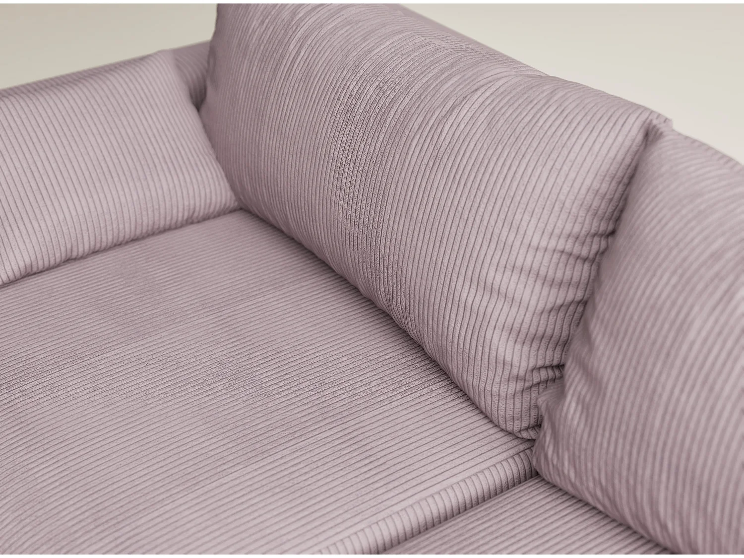 Canapé d'angle droit avec fonction lit en velours violet LEON