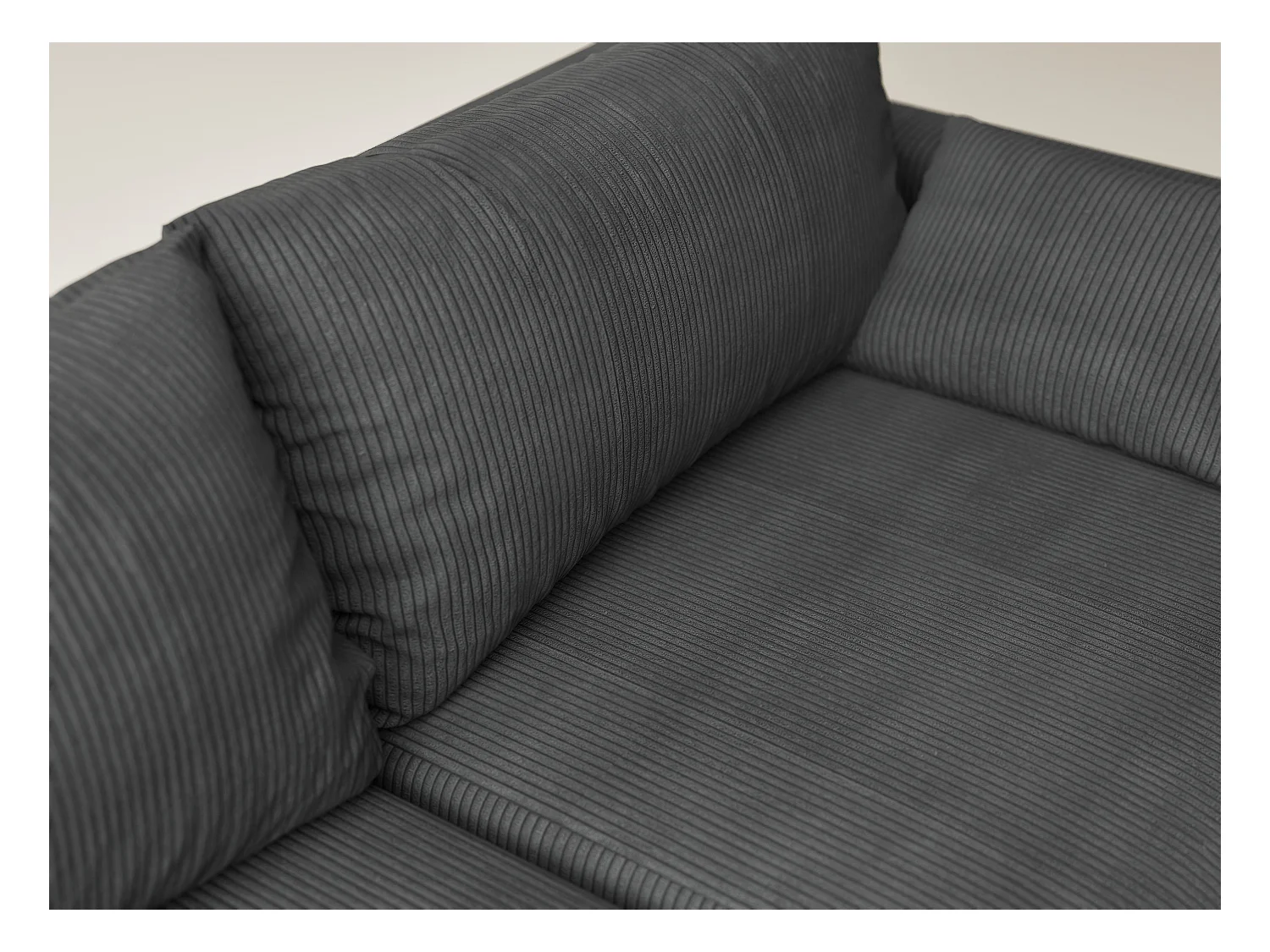 Canapé d'angle gauche avec fonction lit en velours graphite LEON