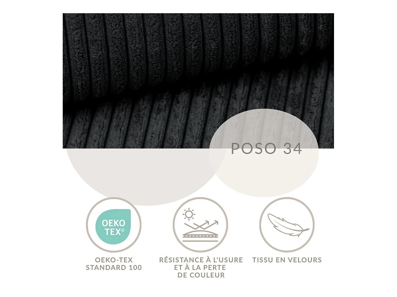 Canapé d'angle gauche avec fonction lit en velours graphite LEON