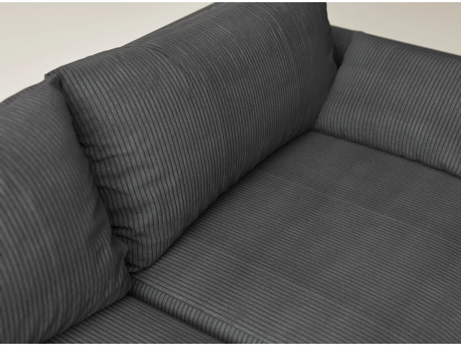 Canapé d'angle gauche avec fonction lit en velours graphite LEON