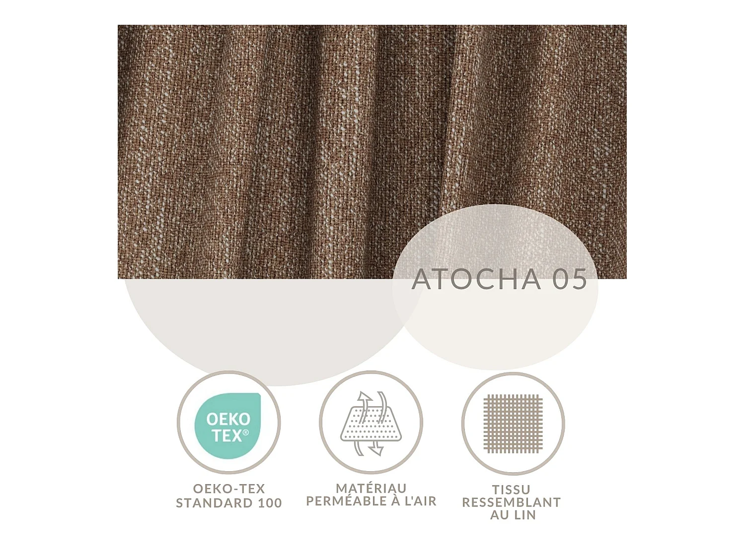 Canapé d'angle droit avec fonction lit en tissu tressé brun LEON