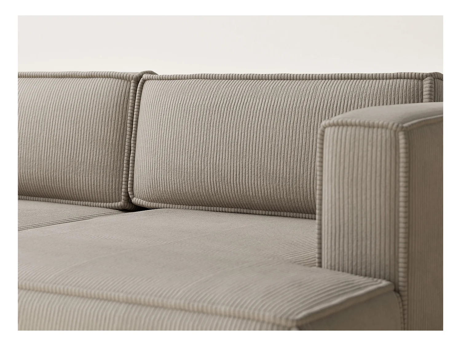 Canapé d'angle droit avec fonction lit en velours beige foncé VELTO