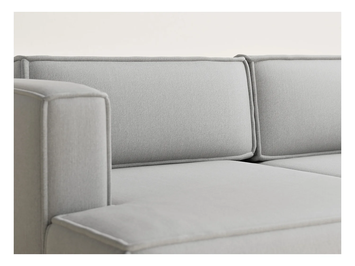 Canapé d'angle gauche avec fonction lit en tissu tressé beige gris VELTO