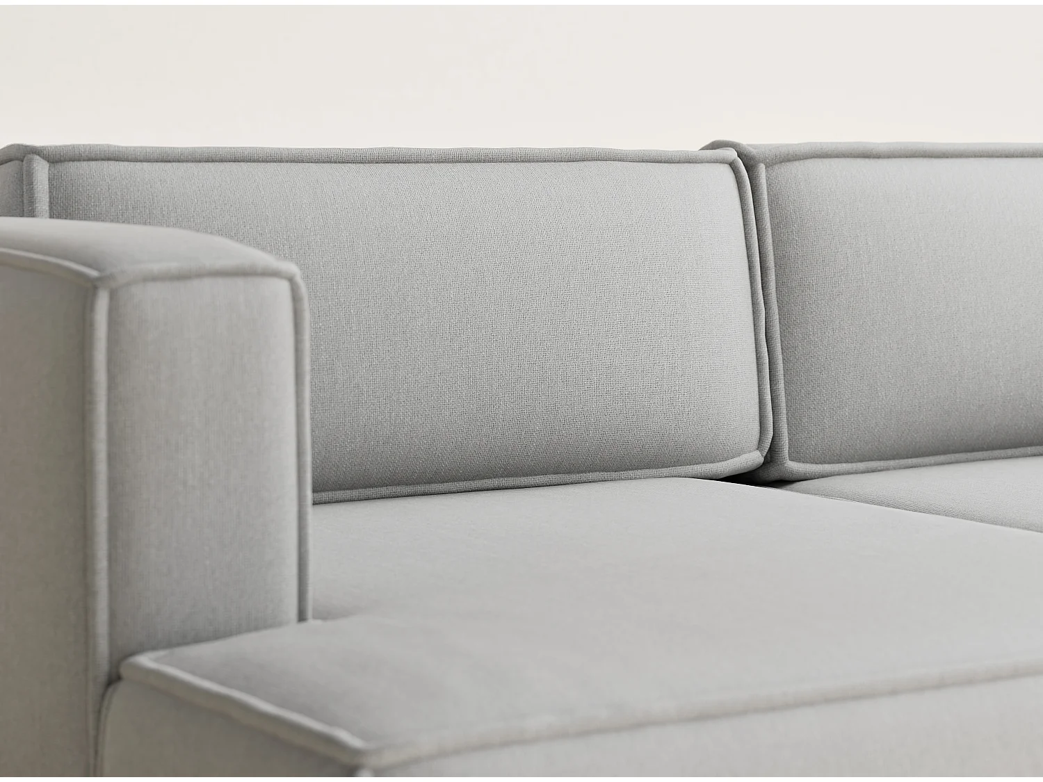 Canapé d'angle gauche avec fonction lit en tissu tressé beige gris VELTO