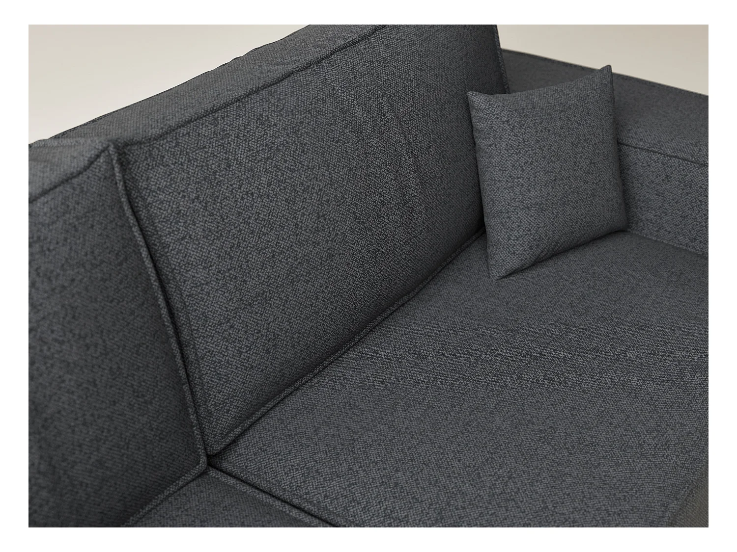 Canapé d'angle gauche avec fonction lit en tissu tressé graphite TONGA