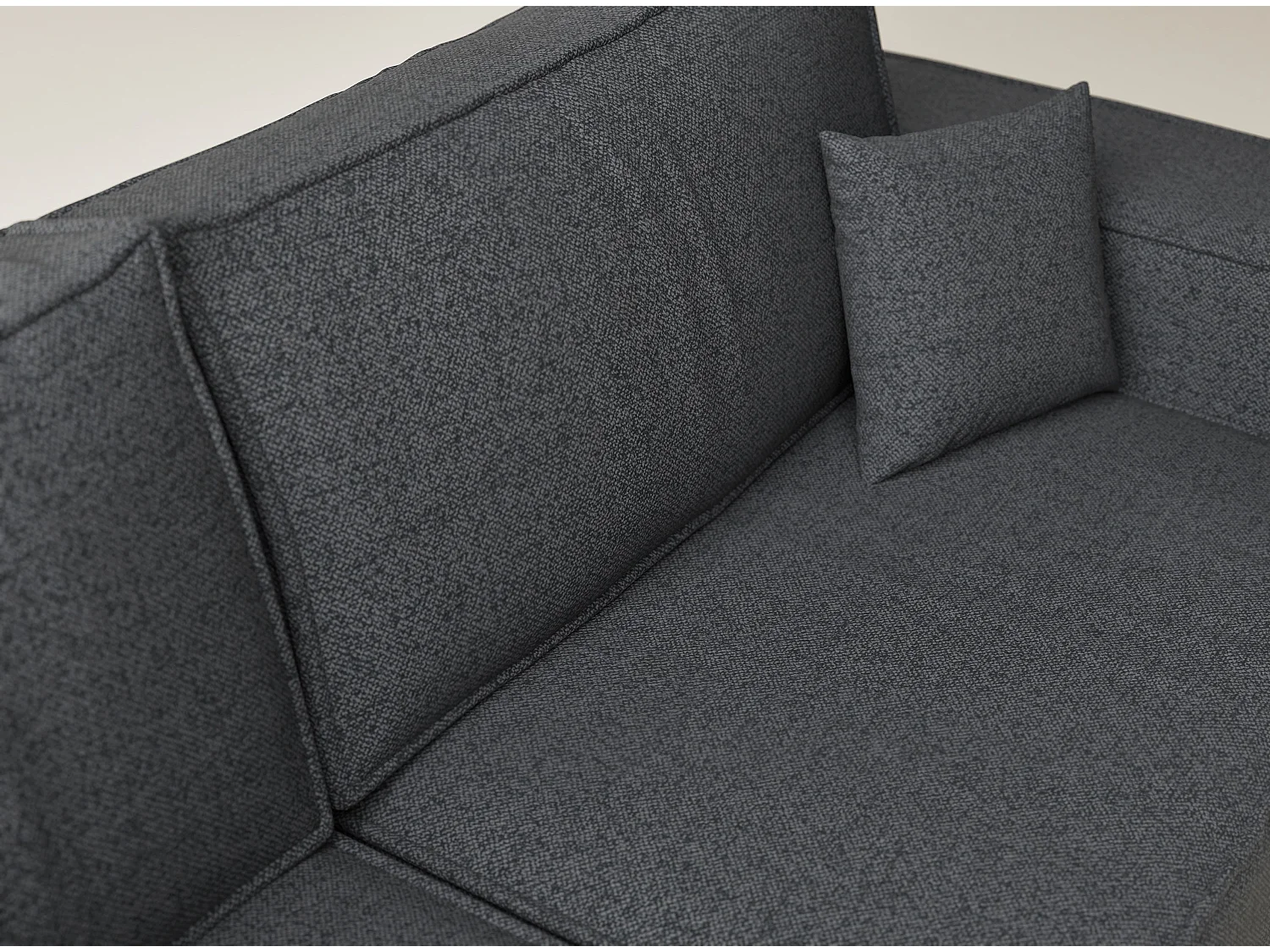 Canapé d'angle gauche avec fonction lit en tissu tressé graphite TONGA