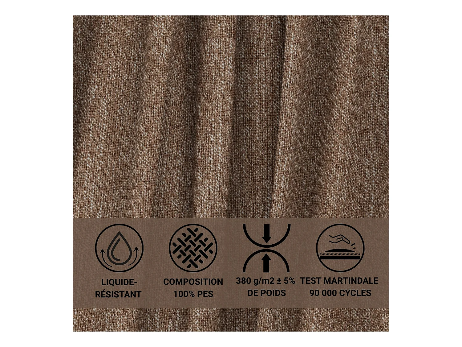 Canapé d'angle droit avec fonction lit en tissu tressé brun VELTO