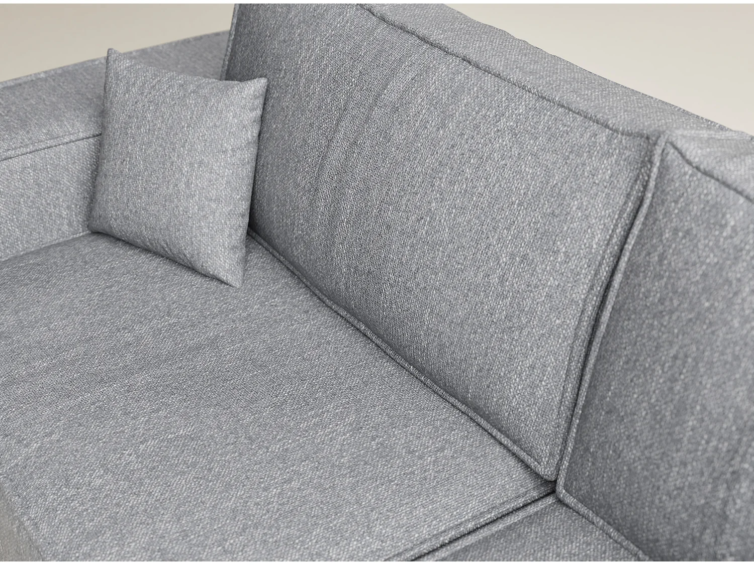 Canapé d'angle droit avec fonction lit en tissu tressé gris TONGA