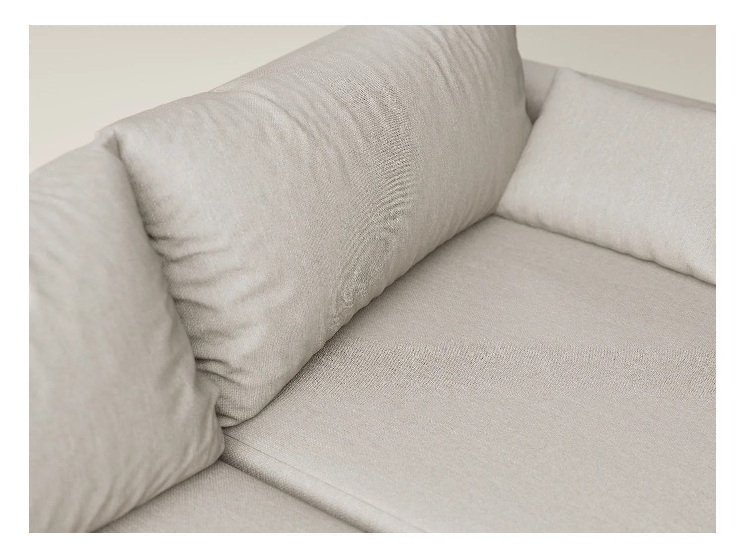 Canapé d'angle gauche avec fonction lit en tissu tressé beige LEON