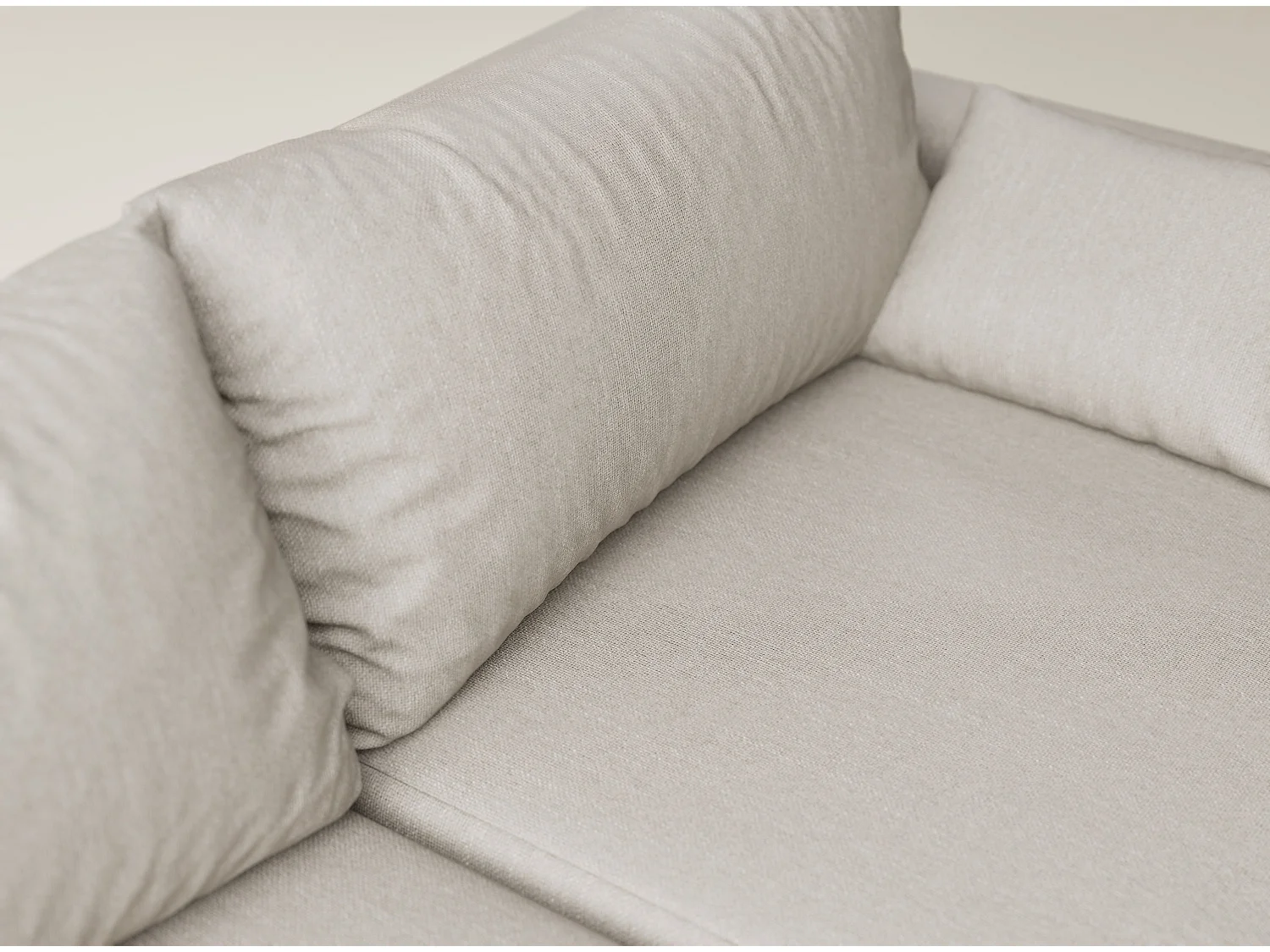 Canapé d'angle gauche avec fonction lit en tissu tressé beige LEON