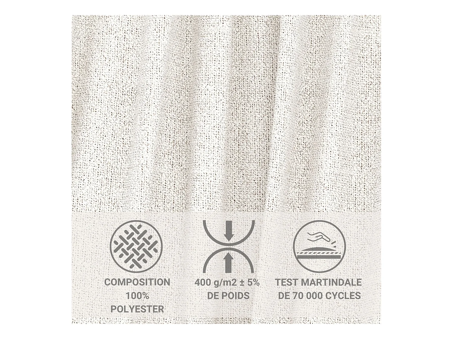 Canapé d'angle droit avec fonction lit en tissu tressé creme VELTO