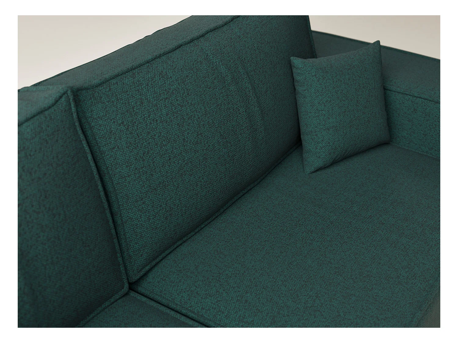 Canapé d'angle gauche avec fonction lit en tissu tressé vert foncé TONGA