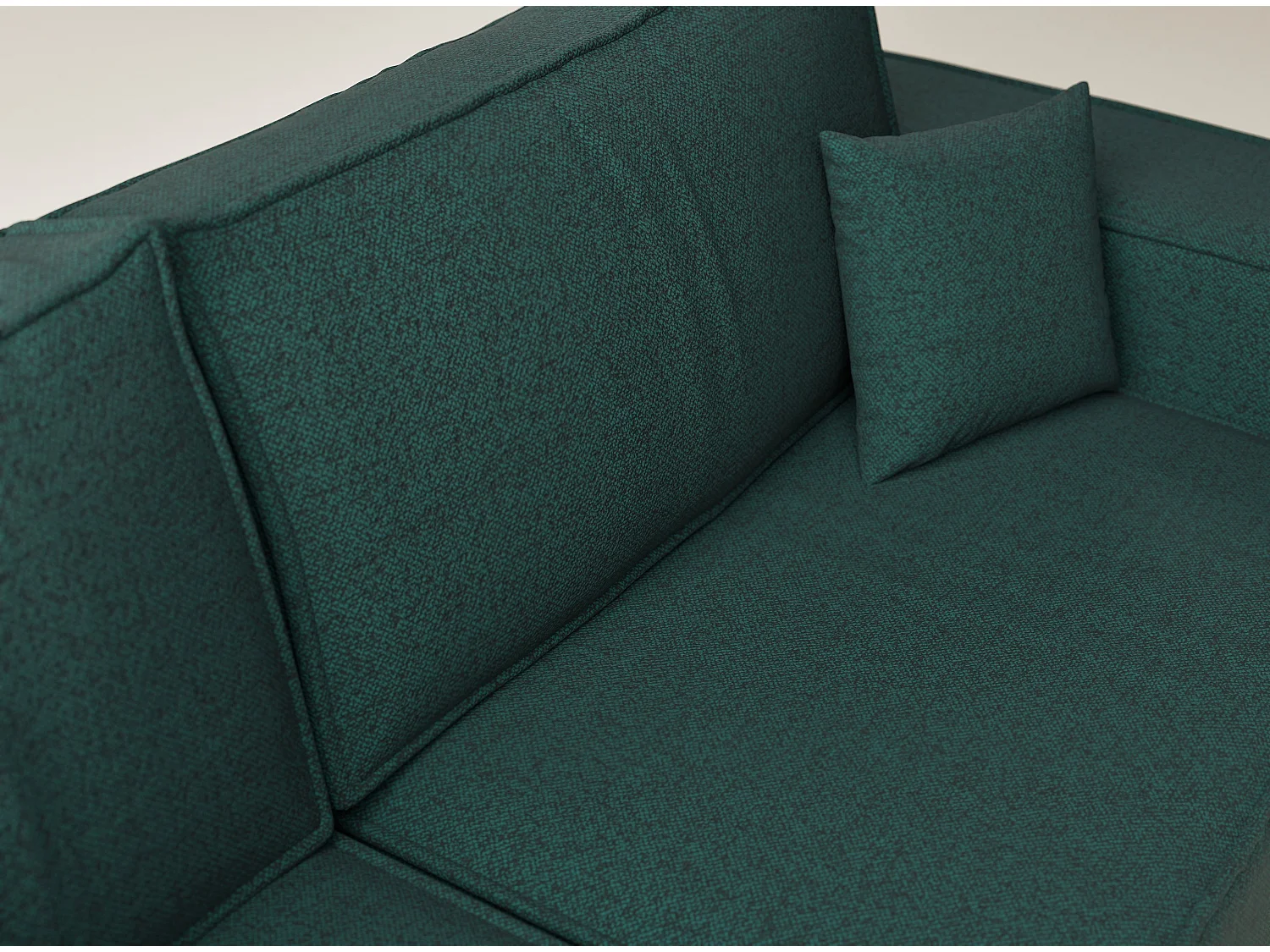 Canapé d'angle gauche avec fonction lit en tissu tressé vert foncé TONGA