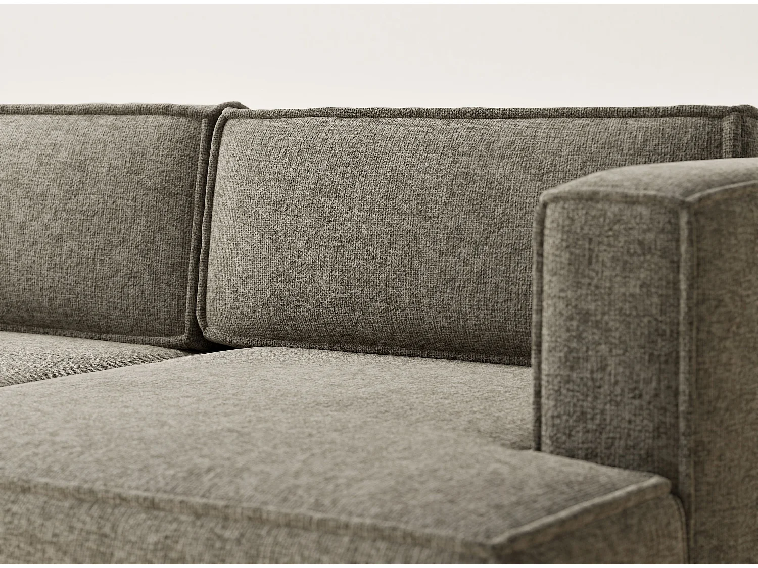 Canapé d'angle droit avec fonction lit en tissu chenille brun VELTO