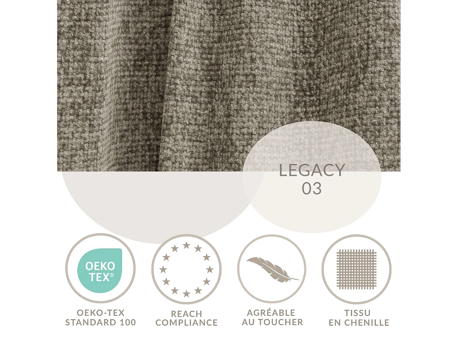 Canapé d'angle droit avec fonction lit en tissu chenille brun VELTO