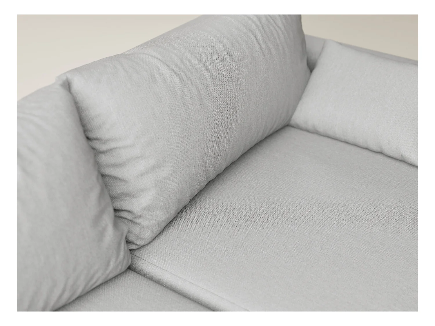 Canapé d'angle gauche avec fonction lit en tissu tressé beige gris LEON