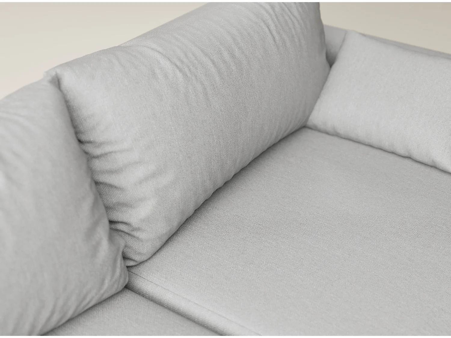 Canapé d'angle gauche avec fonction lit en tissu tressé beige gris LEON