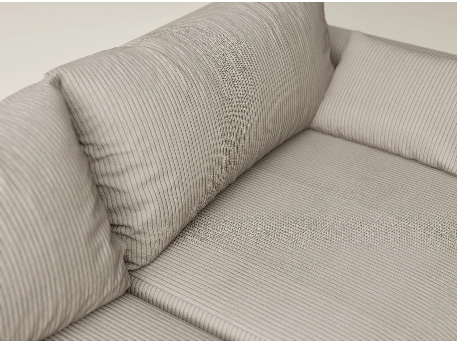 Canapé d'angle gauche avec fonction lit en velours beige foncé LEON