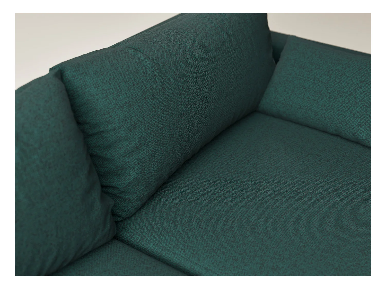 Canapé d'angle gauche avec fonction lit en tissu tressé vert foncé LEON