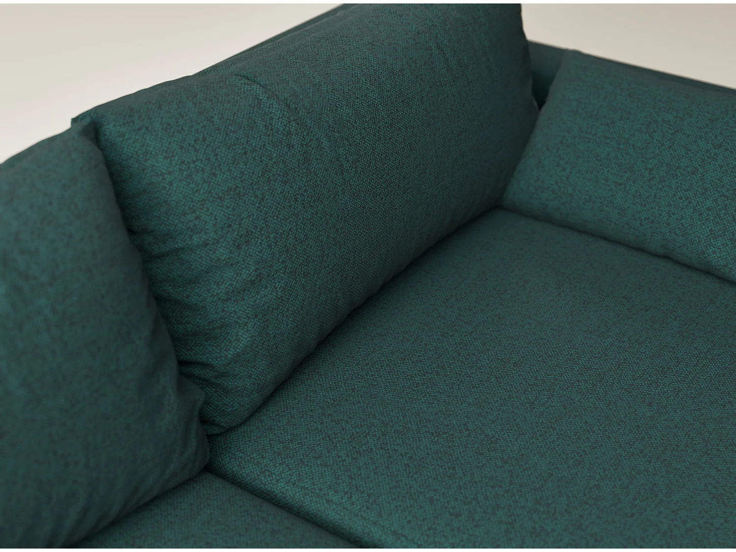 Canapé d'angle gauche avec fonction lit en tissu tressé vert foncé LEON