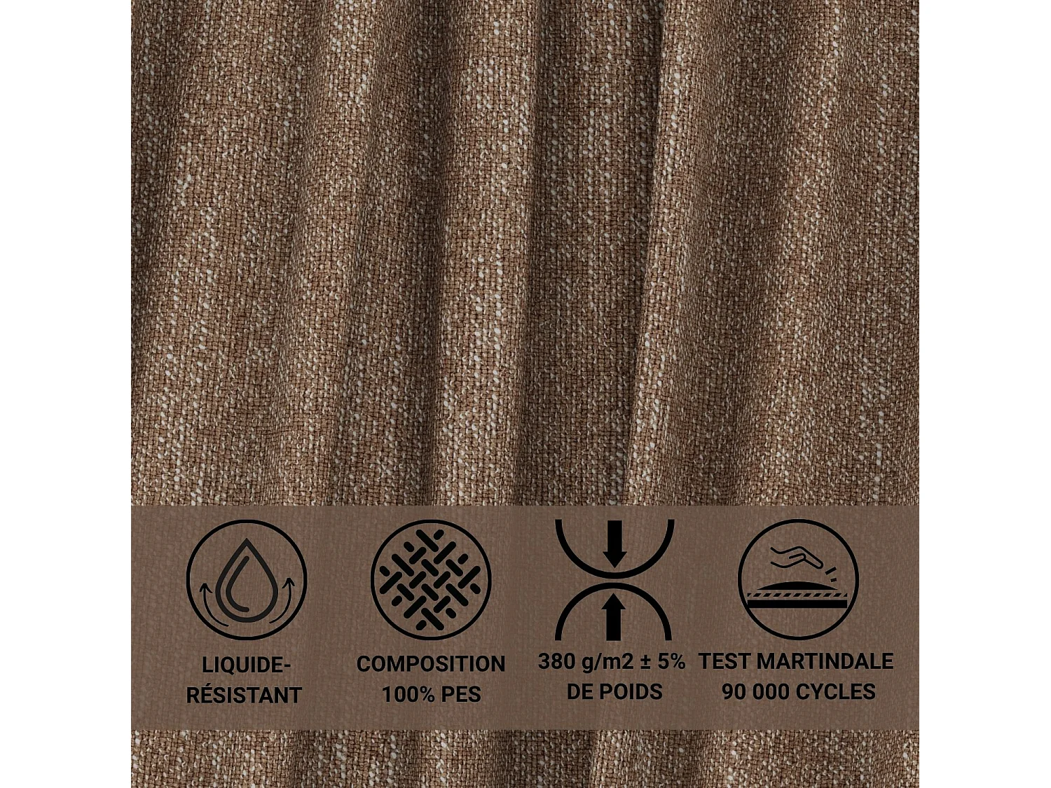 Canapé d'angle gauche avec fonction lit en tissu tressé brun VELTO